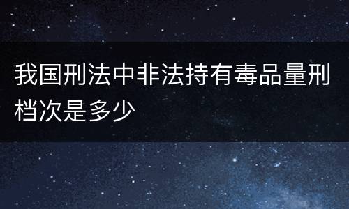 我国刑法中非法持有毒品量刑档次是多少