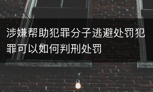 涉嫌帮助犯罪分子逃避处罚犯罪可以如何判刑处罚