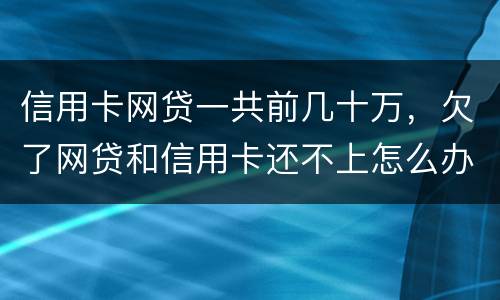 信用卡网贷一共前几十万，欠了网贷和信用卡还不上怎么办