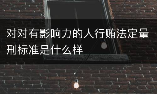 对对有影响力的人行贿法定量刑标准是什么样