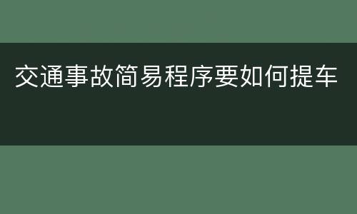 交通事故简易程序要如何提车