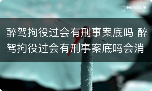 醉驾拘役过会有刑事案底吗 醉驾拘役过会有刑事案底吗会消除吗