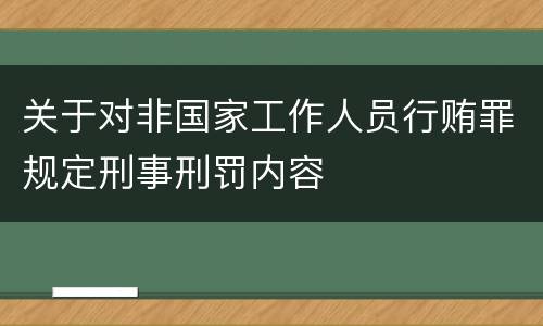 关于对非国家工作人员行贿罪规定刑事刑罚内容