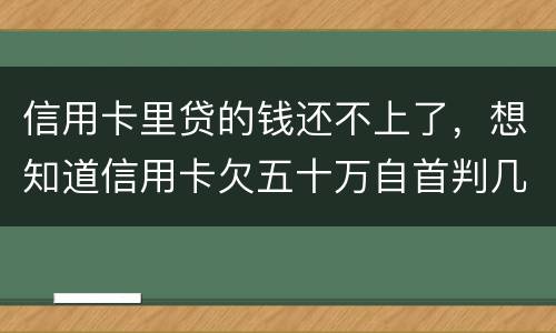 信用卡里贷的钱还不上了，想知道信用卡欠五十万自首判几年0