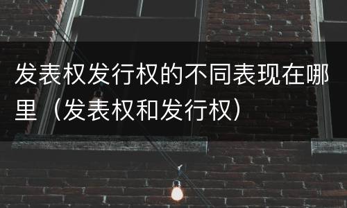 发表权发行权的不同表现在哪里（发表权和发行权）