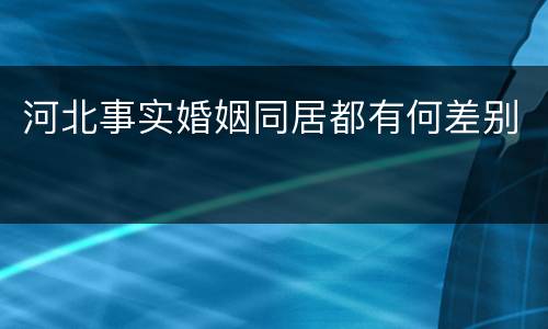 河北事实婚姻同居都有何差别