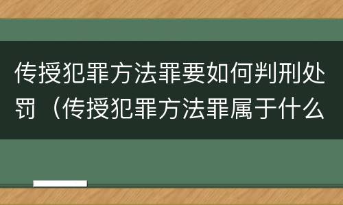 传授犯罪方法罪要如何判刑处罚（传授犯罪方法罪属于什么罪）