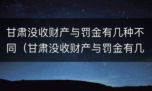 甘肃没收财产与罚金有几种不同（甘肃没收财产与罚金有几种不同处理方法）