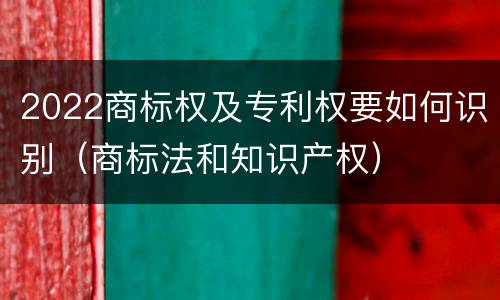 2022商标权及专利权要如何识别（商标法和知识产权）