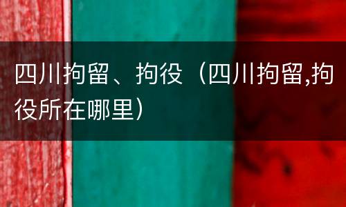 四川拘留、拘役（四川拘留,拘役所在哪里）