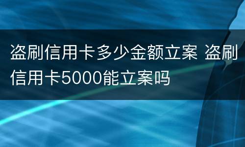 盗刷信用卡多少金额立案 盗刷信用卡5000能立案吗