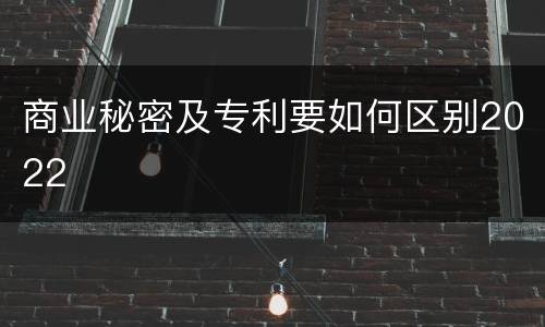 商业秘密及专利要如何区别2022