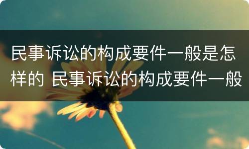 民事诉讼的构成要件一般是怎样的 民事诉讼的构成要件一般是怎样的内容