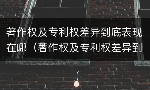 著作权及专利权差异到底表现在哪（著作权及专利权差异到底表现在哪方面）