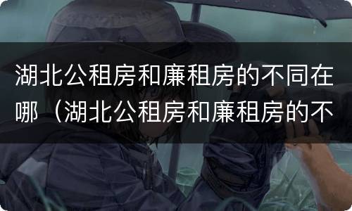 湖北公租房和廉租房的不同在哪（湖北公租房和廉租房的不同在哪儿）