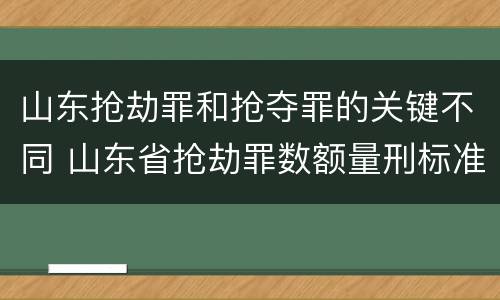 山东抢劫罪和抢夺罪的关键不同 山东省抢劫罪数额量刑标准