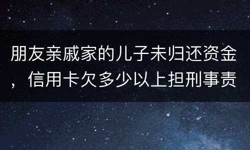 朋友亲戚家的儿子未归还资金，信用卡欠多少以上担刑事责任