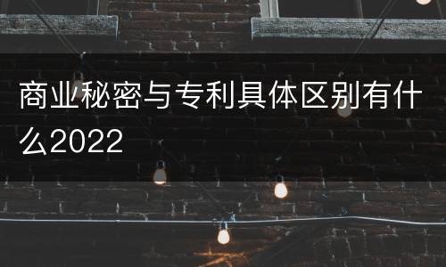 商业秘密与专利具体区别有什么2022