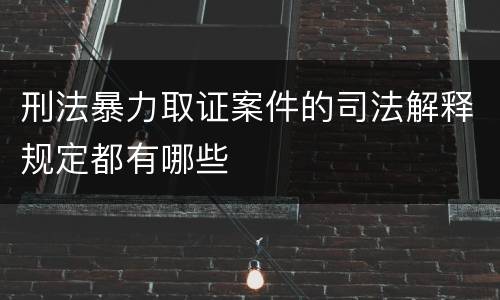 刑法暴力取证案件的司法解释规定都有哪些