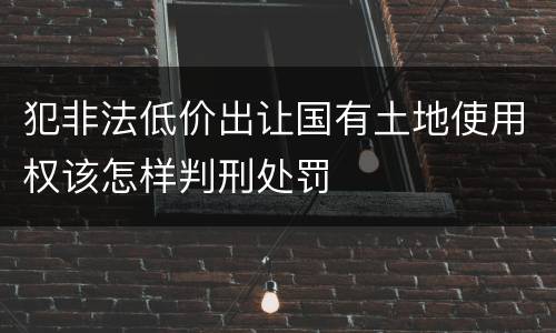 犯非法低价出让国有土地使用权该怎样判刑处罚