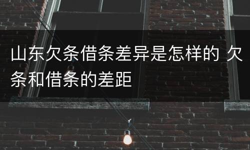 山东欠条借条差异是怎样的 欠条和借条的差距