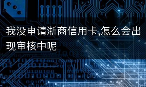 我没申请浙商信用卡,怎么会出现审核中呢