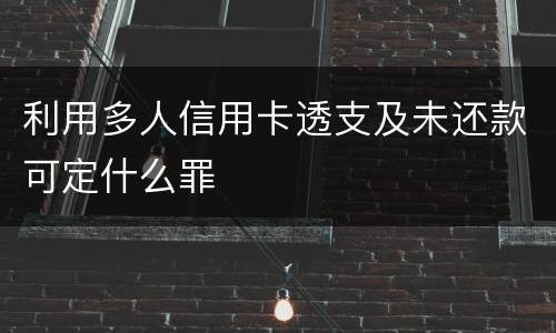 利用多人信用卡透支及未还款可定什么罪