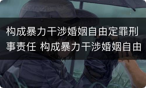 构成暴力干涉婚姻自由定罪刑事责任 构成暴力干涉婚姻自由定罪刑事责任主体