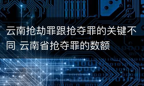 云南抢劫罪跟抢夺罪的关键不同 云南省抢夺罪的数额