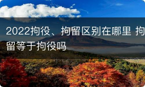 2022拘役、拘留区别在哪里 拘留等于拘役吗