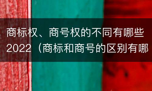 商标权、商号权的不同有哪些2022（商标和商号的区别有哪些?）