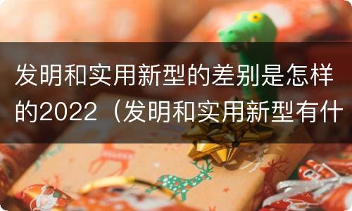 发明和实用新型的差别是怎样的2022（发明和实用新型有什么区别）