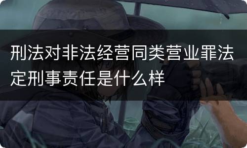 刑法对非法经营同类营业罪法定刑事责任是什么样