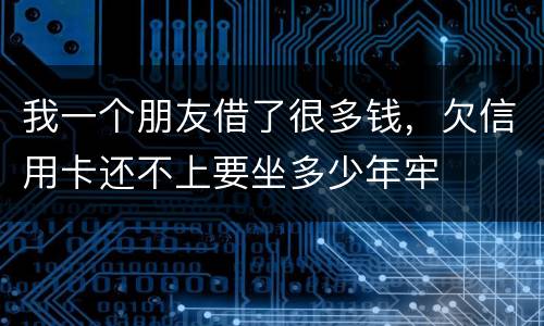 我一个朋友借了很多钱，欠信用卡还不上要坐多少年牢