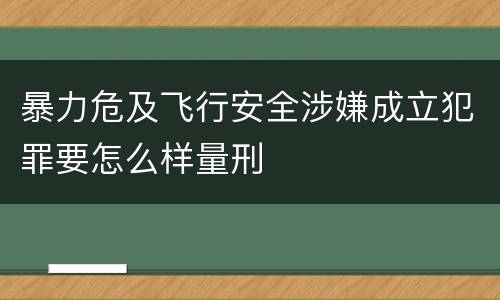 暴力危及飞行安全涉嫌成立犯罪要怎么样量刑