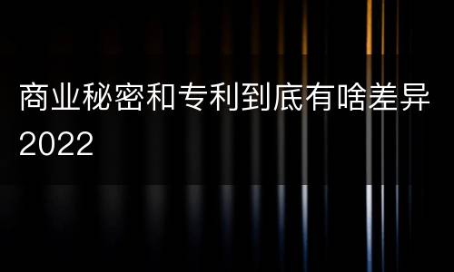 商业秘密和专利到底有啥差异2022