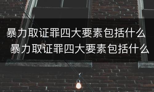 暴力取证罪四大要素包括什么 暴力取证罪四大要素包括什么