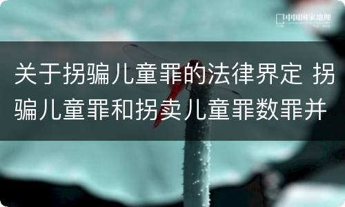 关于拐骗儿童罪的法律界定 拐骗儿童罪和拐卖儿童罪数罪并罚