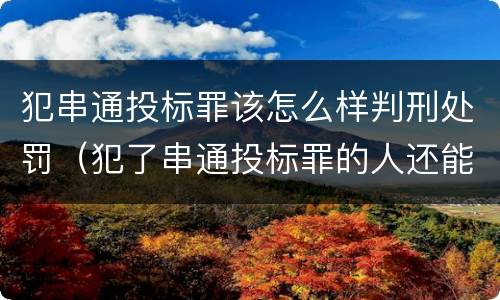 犯串通投标罪该怎么样判刑处罚（犯了串通投标罪的人还能投标吗）