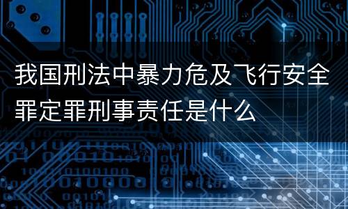 我国刑法中暴力危及飞行安全罪定罪刑事责任是什么