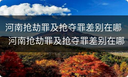 河南抢劫罪及抢夺罪差别在哪 河南抢劫罪及抢夺罪差别在哪查询