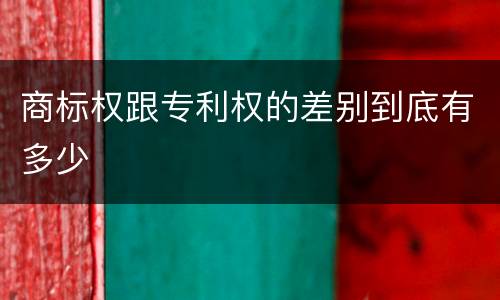 商标权跟专利权的差别到底有多少