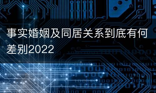 事实婚姻及同居关系到底有何差别2022