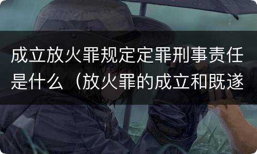 成立放火罪规定定罪刑事责任是什么（放火罪的成立和既遂）