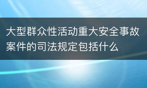 大型群众性活动重大安全事故案件的司法规定包括什么