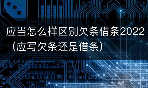 应当怎么样区别欠条借条2022（应写欠条还是借条）