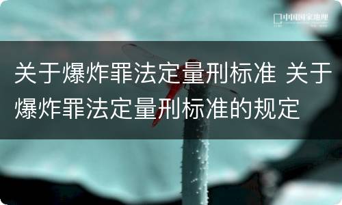 关于爆炸罪法定量刑标准 关于爆炸罪法定量刑标准的规定