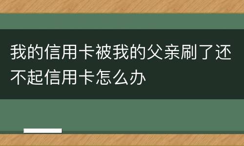 我的信用卡被我的父亲刷了还不起信用卡怎么办