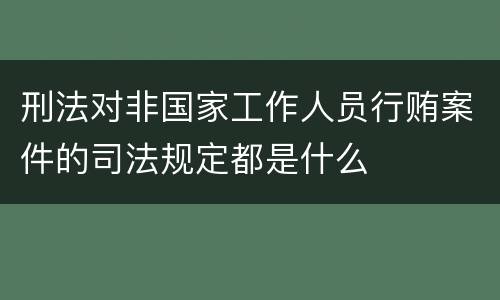 刑法对非国家工作人员行贿案件的司法规定都是什么