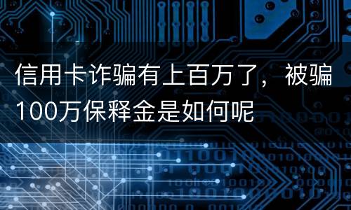 信用卡诈骗有上百万了，被骗100万保释金是如何呢